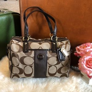 Coach Signature Cloth Satchel